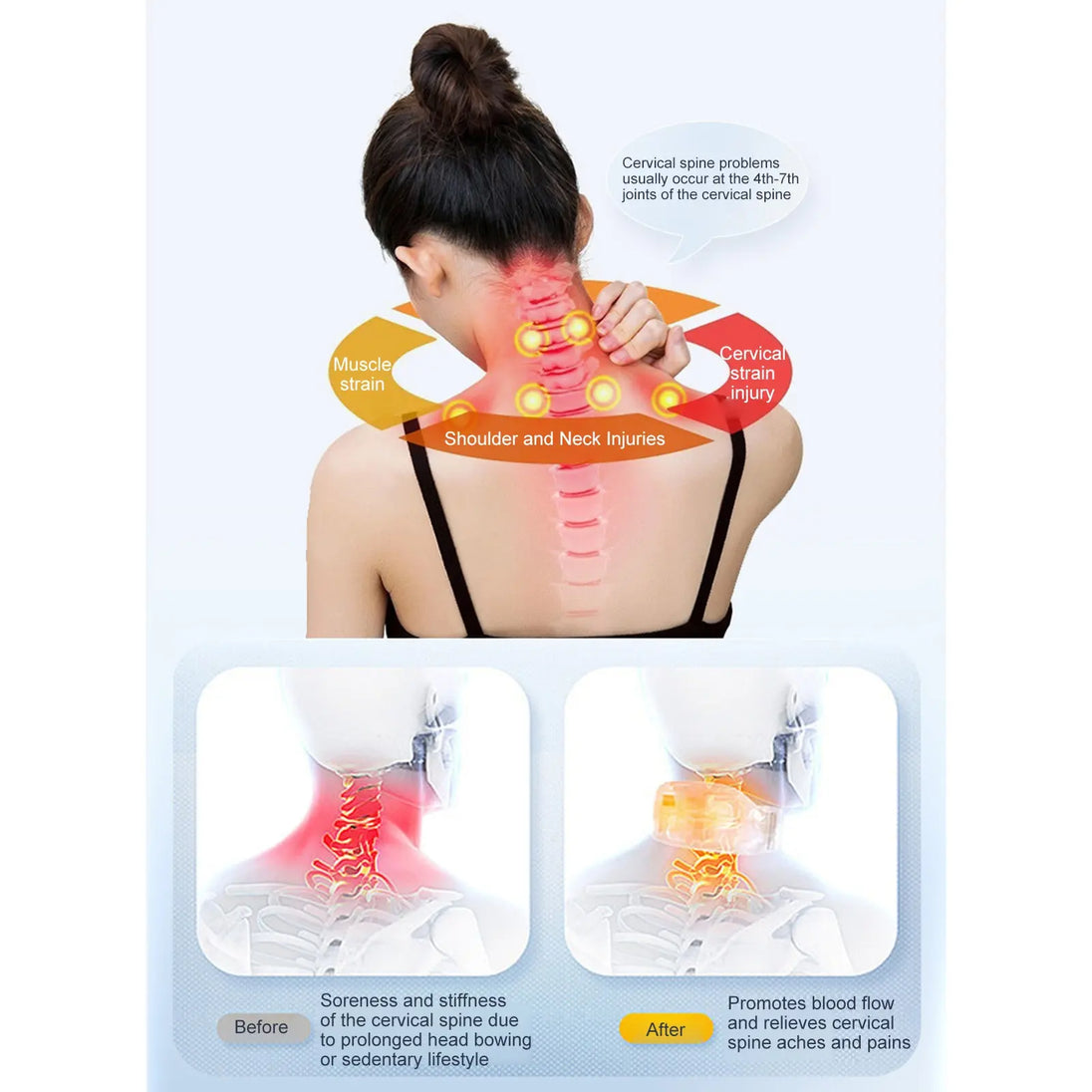 Home Fashion Smart Hot Compress Shoulder Neck Massager CJdropshipping