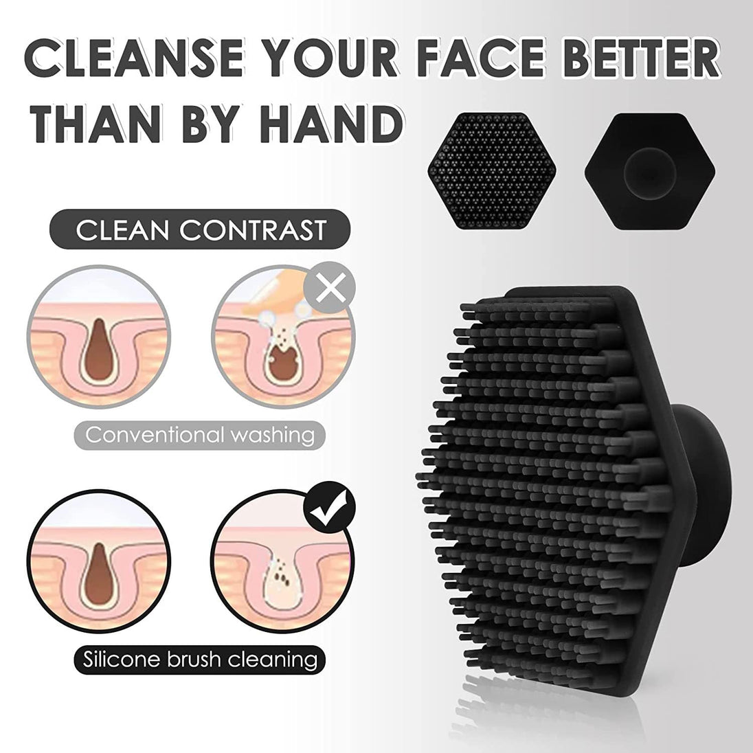 Cross-border Silicone Scrubber New Upgrade Gentle Silicone Face Brush Exfoliating Silicone Beard Facial Brush CJdropshipping