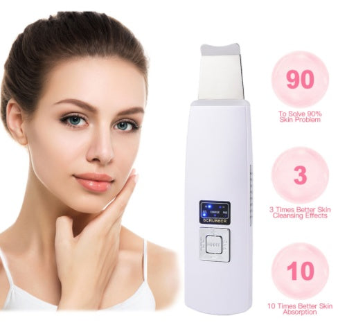 Ultrasonic Skin Scrubber Face Cleanser Blackhead Acne Removal Facial Spa Vibration Massager Ultrasound Peeling Clean Machine 394 CJdropshipping